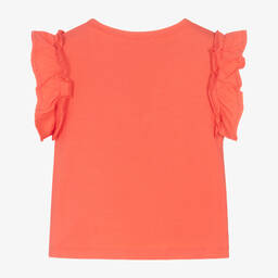Joyday-Красная хлопковая футболка с рюшами | Childrensalon Outlet