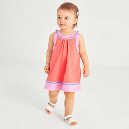 Joyday-Красное хлопковое платье с тесьмой-зигзагом | Childrensalon Outlet