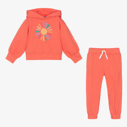 Joyday-بدلة رياضية قطن جيرسي لون أحمر للبنات | Childrensalon Outlet