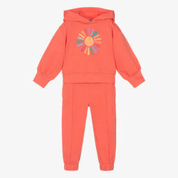 Joyday-بدلة رياضية قطن جيرسي لون أحمر للبنات | Childrensalon Outlet