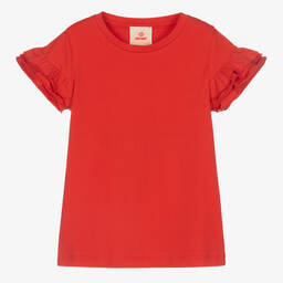 Joyday-Красная хлопковая футболка для девочек | Childrensalon Outlet