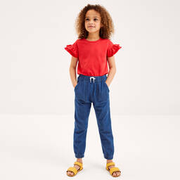 Joyday-Красная хлопковая футболка для девочек | Childrensalon Outlet