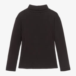 Joyday-Girls Ribbed Black Roll Neck Top | Childrensalon Outlet