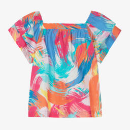 Joyday-Girls Vibrant Brushstroke Cotton Top | Childrensalon Outlet