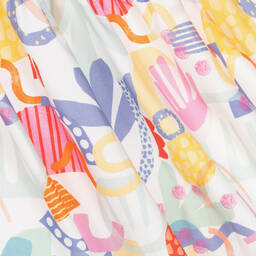 Joyday-فستان قطن جيرسي لون أبيض وزهري | Childrensalon Outlet