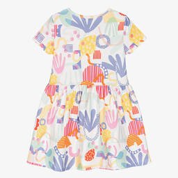 Joyday-فستان قطن جيرسي لون أبيض وزهري | Childrensalon Outlet