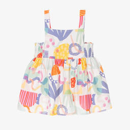 Joyday-Girls White & Pink Cotton Dress | Childrensalon Outlet