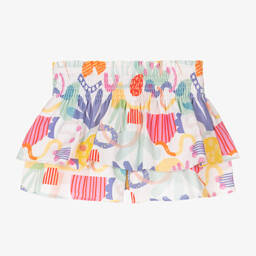 Joyday-Бело-розовые хлопковые шорты | Childrensalon Outlet