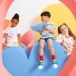 Joyday-Бело-розовые хлопковые шорты | Childrensalon Outlet