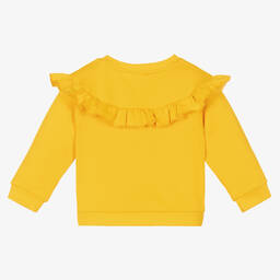 Joyday-Girls Yellow Cotton Ruffle Cardigan | Childrensalon Outlet