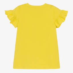 Joyday-Girls Yellow Cotton T-Shirt | Childrensalon Outlet