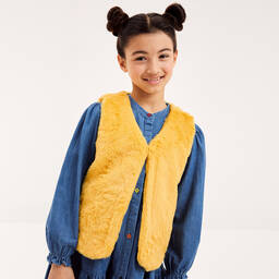 جويداي-جيليه فرو صناعي لون أصفر للبنات | Childrensalon Outlet