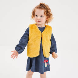 جويداي-جيليه فرو صناعي لون أصفر للبنات | Childrensalon Outlet