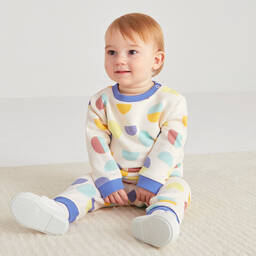 Joyday-Кремово-голубой спортивный костюм из хлопка с кругами | Childrensalon Outlet