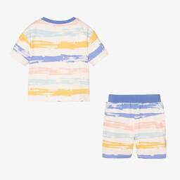 Joyday-طقم شورت قطن جيرسي مقلم لون عاجي للأطفال | Childrensalon Outlet