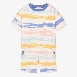 Joyday-طقم شورت قطن جيرسي مقلم لون عاجي للأطفال | Childrensalon Outlet