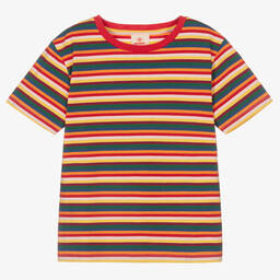 Joyday-Red Striped Cotton T-Shirt | Childrensalon Outlet
