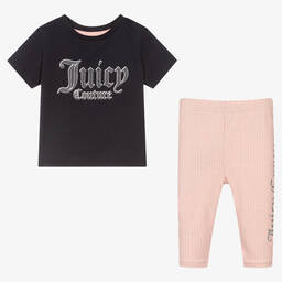 Juicy Couture-Baby Girls Blue & Pink Leggings Set | Childrensalon Outlet