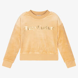 Juicy Couture-Beige Logo Velour Sweatshirt | Childrensalon Outlet