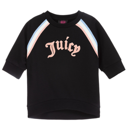 Juicy Couture-Black Cotton Logo Sweatshirt | Childrensalon Outlet