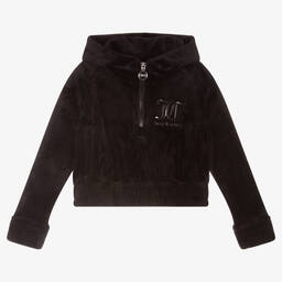 Juicy Couture-Black Logo Velour Hoodie | Childrensalon Outlet