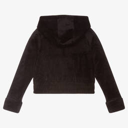 Juicy Couture-Black Logo Velour Hoodie | Childrensalon Outlet