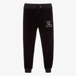 Juicy Couture-Black Logo Velour Joggers | Childrensalon Outlet