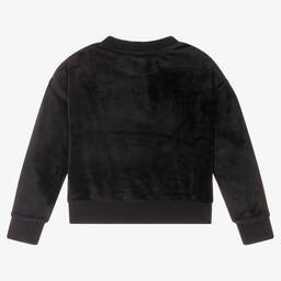 Juicy Couture-Black Logo Velour Sweatshirt | Childrensalon Outlet