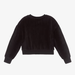 Juicy Couture-Cropped Black Velour Top | Childrensalon Outlet