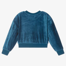 Juicy Couture-Cropped Blue Velour Top | Childrensalon Outlet