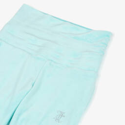 Juicy Couture-Girls Aqua Blue Velour Joggers with Diamanté Logo | Childrensalon Outlet