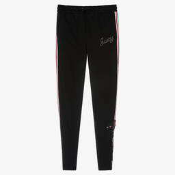 جوسي كوتور-Girls Black Cotton Logo Joggers | Childrensalon Outlet
