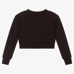 Juicy Couture-Girls Black Cotton Sweatshirt | Childrensalon Outlet