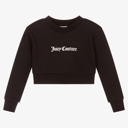 Juicy Couture-Girls Black Cotton Sweatshirt | Childrensalon Outlet