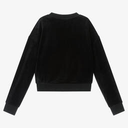 Juicy Couture-سويتشيرت قطيفة لون أسود للبنات | Childrensalon Outlet