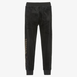 Juicy Couture-Girls Black Diamanté Velour Joggers | Childrensalon Outlet