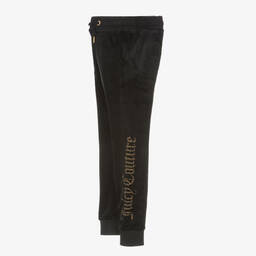 Juicy Couture-Girls Black Diamanté Velour Joggers | Childrensalon Outlet