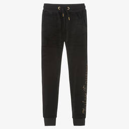 Juicy Couture-Girls Black Diamanté Velour Joggers | Childrensalon Outlet