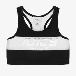 Juicy Couture-Girls Black Logo Crop Top | Childrensalon Outlet