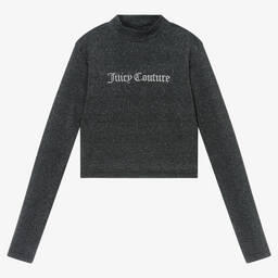 Juicy Couture-Girls Black Roll Neck Top | Childrensalon Outlet