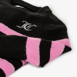 Juicy Couture-Girls Black Striped Knit Sweater | Childrensalon Outlet