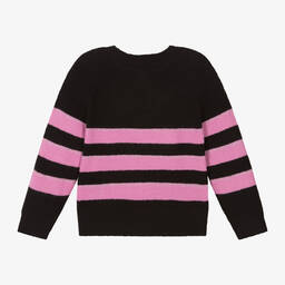 Juicy Couture-Girls Black Striped Knit Sweater | Childrensalon Outlet