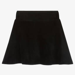 Juicy Couture-Girls Black Velour Diamanté Skirt | Childrensalon Outlet