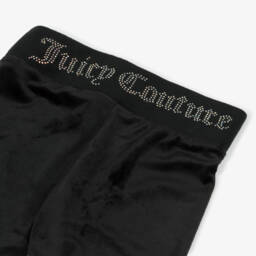 Juicy Couture-Girls Black Velour Joggers with Diamanté Logo | Childrensalon Outlet