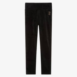 Juicy Couture-Girls Black Velour Joggers with Diamanté Logo | Childrensalon Outlet