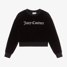Juicy Couture-Черный велюровый свитшот для девочек | Childrensalon Outlet