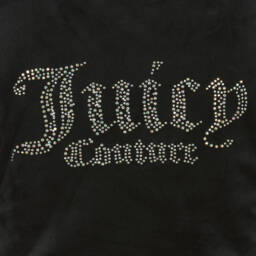 Juicy Couture-Girls Black Velour Tracksuit with Diamanté Logo | Childrensalon Outlet