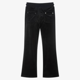 Juicy Couture-Girls Black Velour Wide-Leg Trousers | Childrensalon Outlet