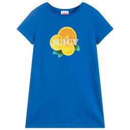 Juicy Couture-Girls Blue Cotton Jersey Dress | Childrensalon Outlet