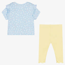 Juicy Couture-Girls Blue Top & Yellow Leggings Set | Childrensalon Outlet